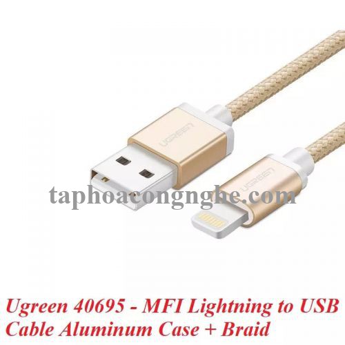 Ugreen 40695 0.5M màu Vàng Cáp Lightning sạc + truyền dữ liệu cho iPhone US199 30040695